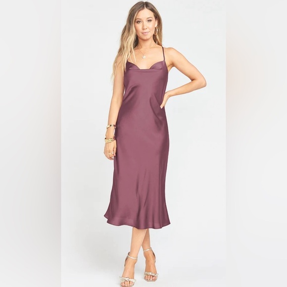 NWT Show Me‎ Your Mumu Verona Cowl Neck Dress in Plum - Large - Picture 1 of 2